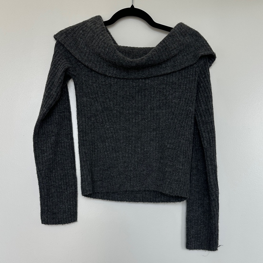 H&M Charcoal Off-Shoulder Sweater